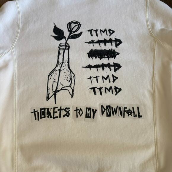 Machine Gun Kelly Tickets To My Downfall Crewneck Sweatshirt Merch Size S MGK - Picture 6 of 6